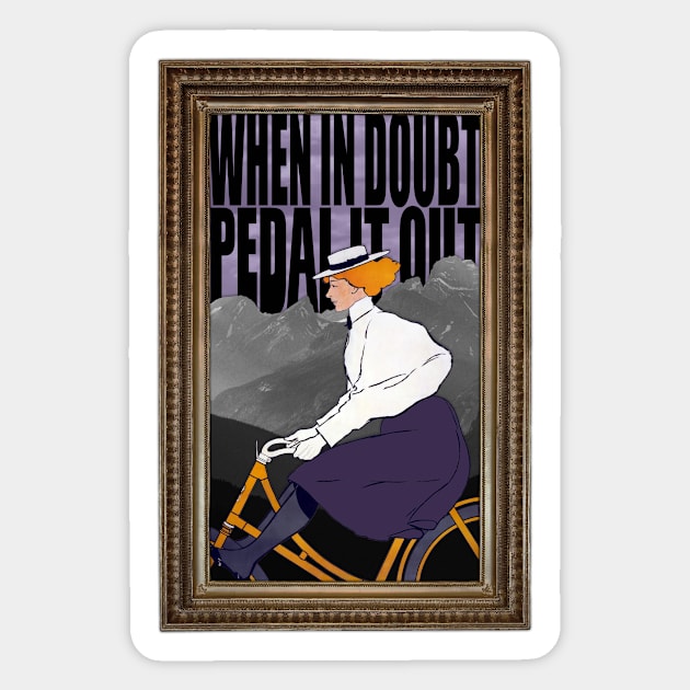 Pedal It Out Woman Sticker by NeddyBetty